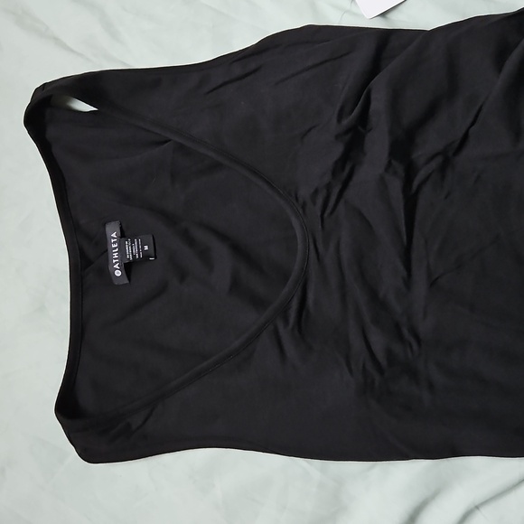 NWT Black Sleeveless Dress With Rouching Detail, Size M - Picture 4 of 9